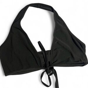 Black Halter Tie-Front Top